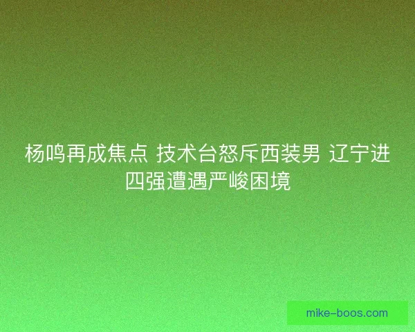 杨鸣再成焦点 技术台怒斥西装男 辽宁进四强遭遇严峻困境