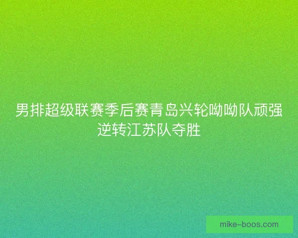男排超级联赛季后赛青岛兴轮呦呦队顽强逆转江苏队夺胜